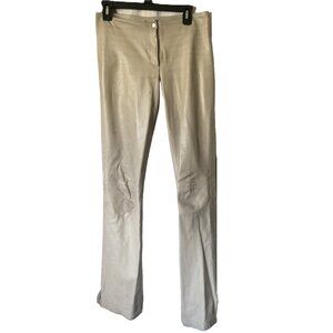 Lobi Lobi low waist tan leather boot cut pants, Size S